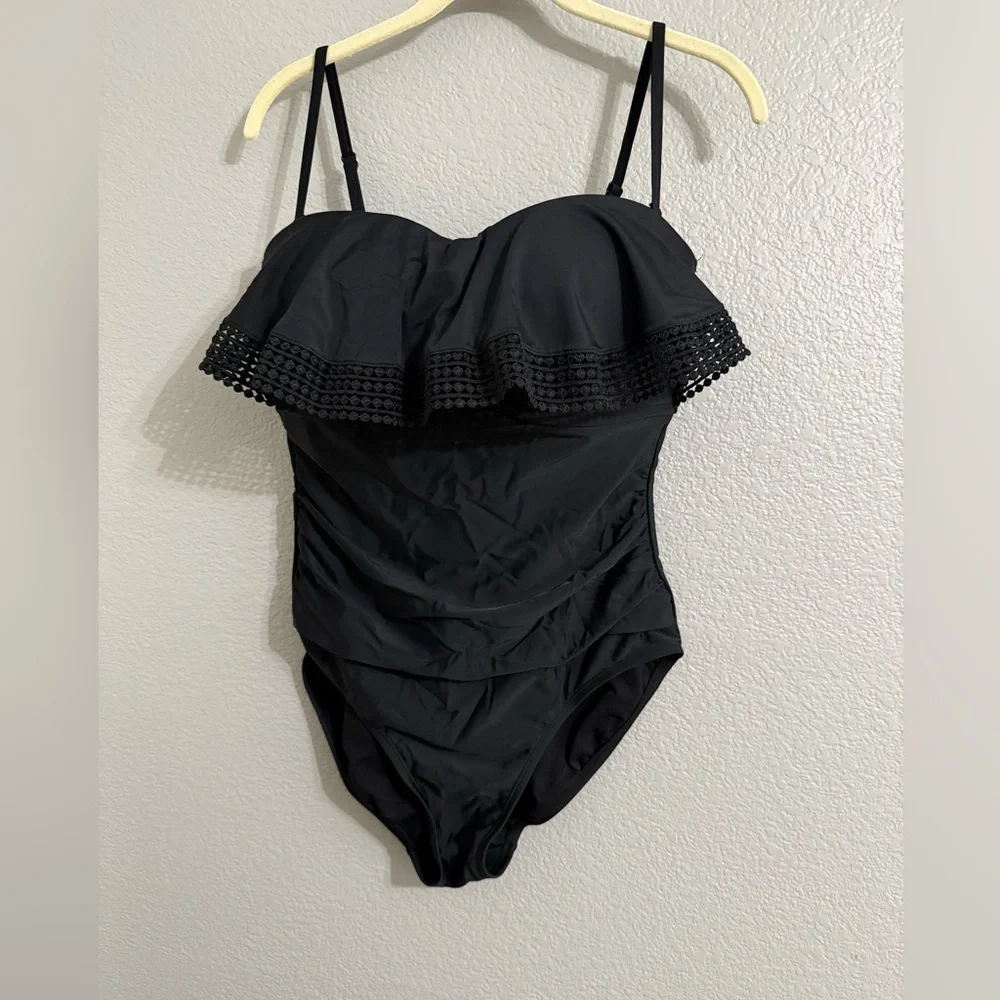 Kona Sol black strapless swimsuit